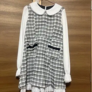 체크 무늬 3L 원피스