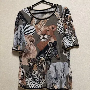 이타리야 이탈리아 동물 패턴 반팔 티셔츠