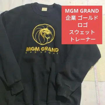 W1119 MGM GRAND 기업 골드 로고 맨투맨 트레이닝복