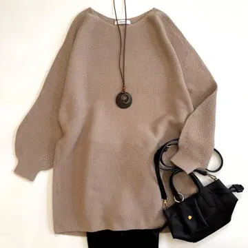 새상품급 DouDou 벌룬 슬리브 니트 베이지