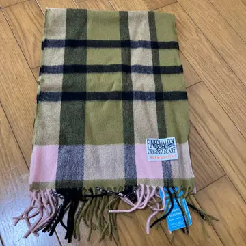 울 캐시미어 혼방 체크 머플러