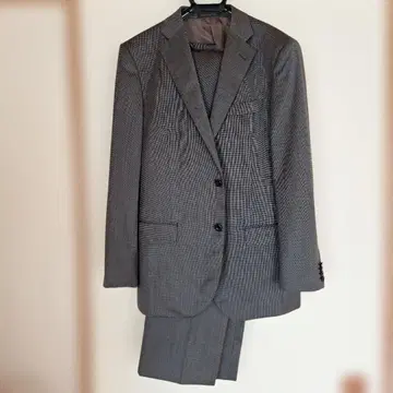 HILTON 이탈리아제 체크 무늬 그레이 캐주얼 수트