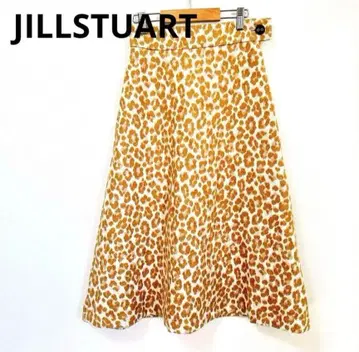 미사용 새상품 JILLSTUART 레오파드 자카드 스커트 종아리 기장