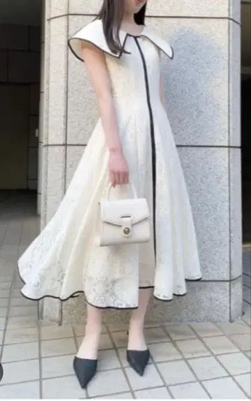 CELFORD 미러 레이스 원피스 아이보리