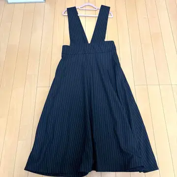 새상품 ZARA 스트라이프 오버롤 스커트 원피스