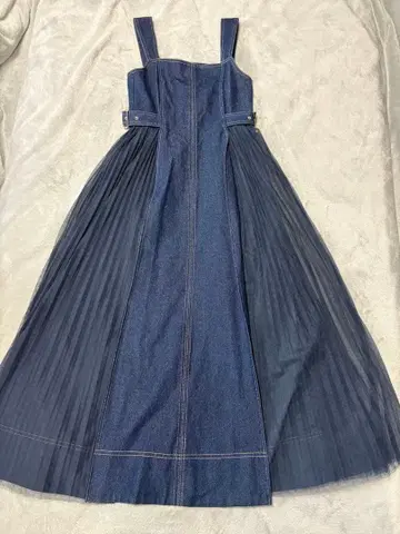 MERCURYDUO 데님 사이드 튤 원피스 F