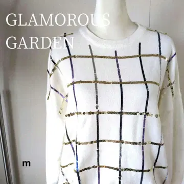 글래머러스 가든 컬러풀 스팽글 체크 오버사이즈 스웨터 세탁 가능