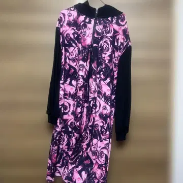 NIER 장미 프린트 후드 부착 후드티