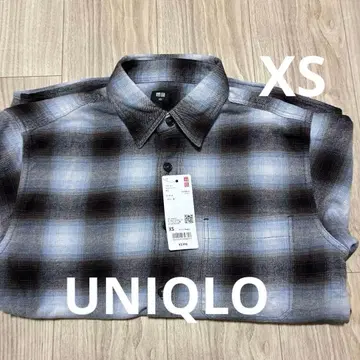 UNIQLO 플란넬 체크 셔츠 블루 XS