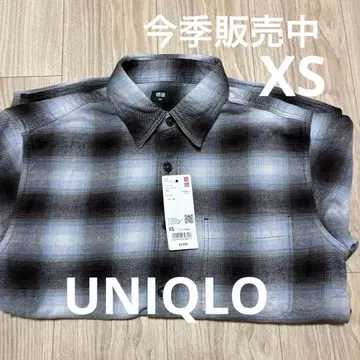 UNIQLO 플란넬 체크 셔츠 블루 XS
