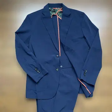 미사용급 지 스테이지 셋업 워셔블 수트 시어서커 네이비 48