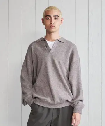 H beauty&youth 5게이지 울 캐시미어 벌룬 니트 L 사이즈