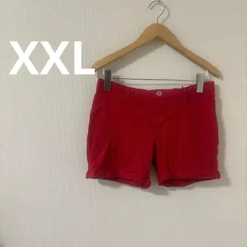 빨간색 XXL 사이즈 숏팬츠 레드 팬츠 코스프레 크리스마스