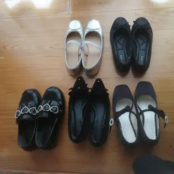 묶음 판매 유메텐보 GRL GU 시마무라 블랙 로퍼와 실버 발레 슈즈