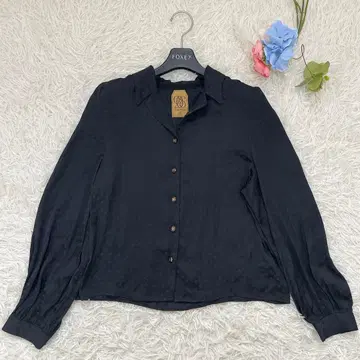 레어 Tnewties 투엔티즈 도트 무늬 블라우스 셔츠 블랙