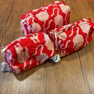 인도 패브릭 파우치 3종 세트 (소중대) 소품함 호랑이