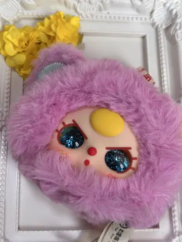 푹신푹신 보라색 babythree 이어폰 파우치 오일 눈 레어