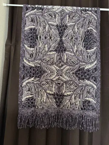 MUGETU 보라색 잎 무늬 숄 쇼소인