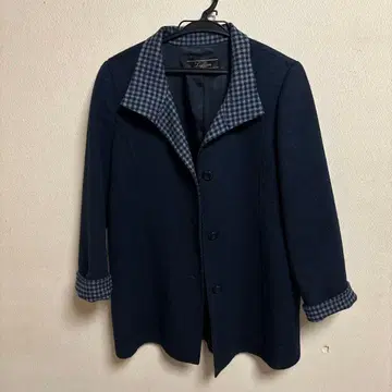 Leilian 레리안 캐시미어 100 네이비 피 코트 울