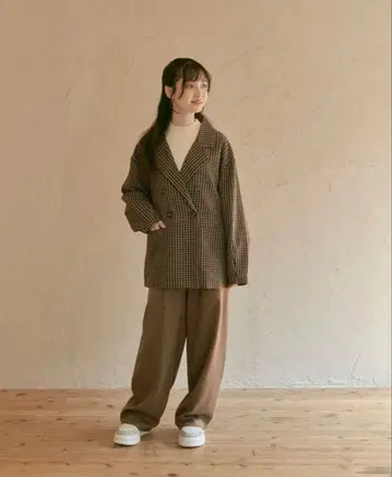 시마무라 choco 콜라보 체크 자켓