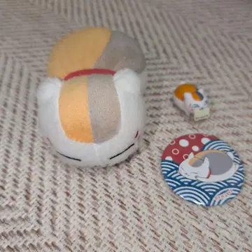 나츠메 우인장 냥코센세 봉제 인형 마스코트 피규어 캔뱃지 세트