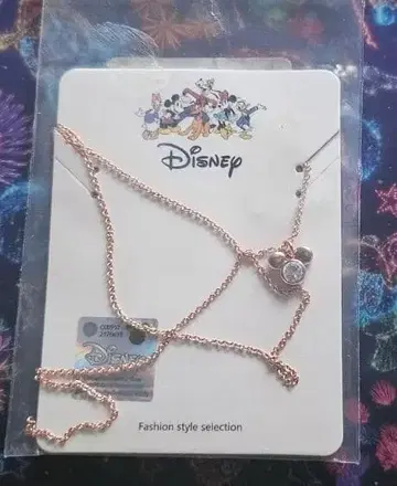 Disney 미키 모양 목걸이 로즈 골드