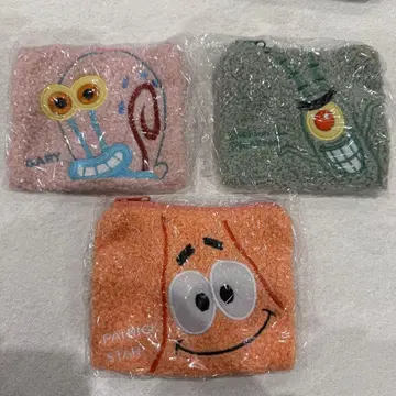 스펀지밥 포근포근 스퀘어 파우치 뚱이 징징이 플랑크톤