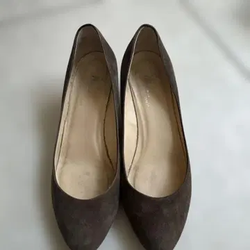 FABIO RUSCONI 다크 브라운 스웨이드 웨지힐 펌프스