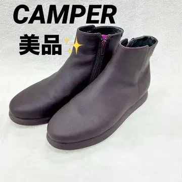 새상품급 CAMPER 가죽 숏부츠 블랙 23.5cm