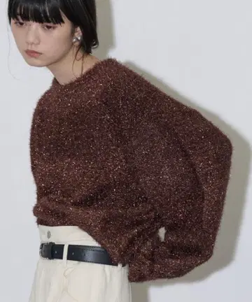 THE YOn 글리터 샤기 루즈핏 니트 풀오버