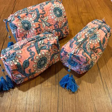 인도 패브릭 파우치 3종 세트 소중대 소품함