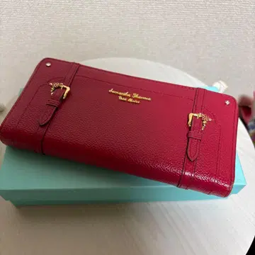 사만사 타바사 가죽 장지갑 레드