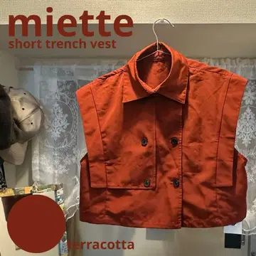 [ miette ] 택 포함, 트렌치 베스트-테라코타