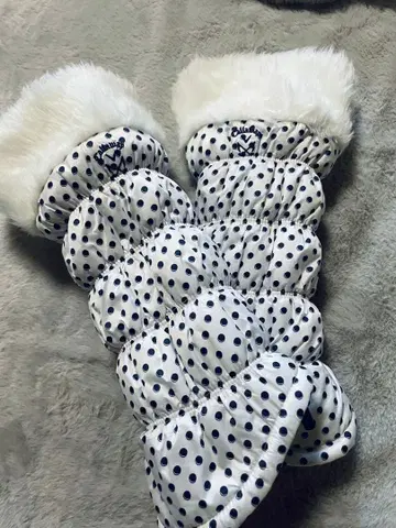 골프 도트 무늬 퍼 포함 레그 워머