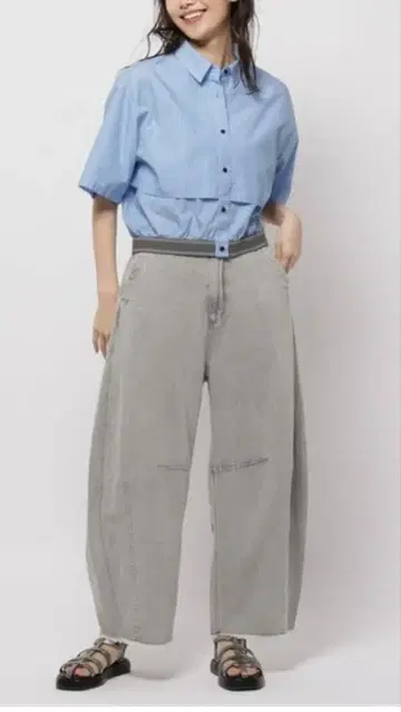 데님 코쿤 배럴 팬츠. 니코앤드 그레이 M