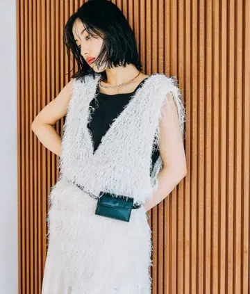 프린지 슬릿 베스트 튜닉