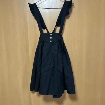 블랙 프릴 스트랩 원피스 M