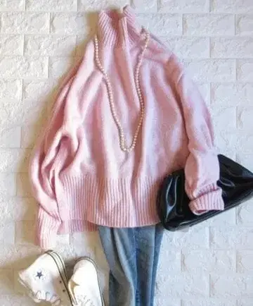 유나이티드 애로우즈 green label relaxing 하이넥 니트