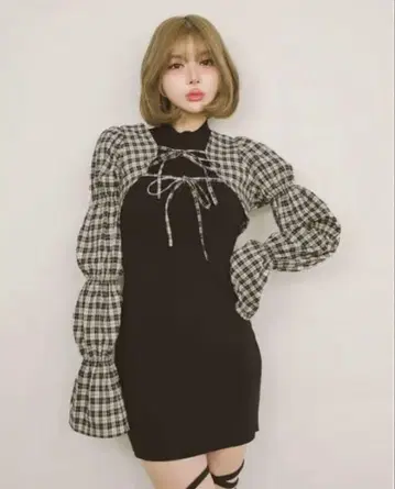 다리치 셔링 볼레로 미니 원피스