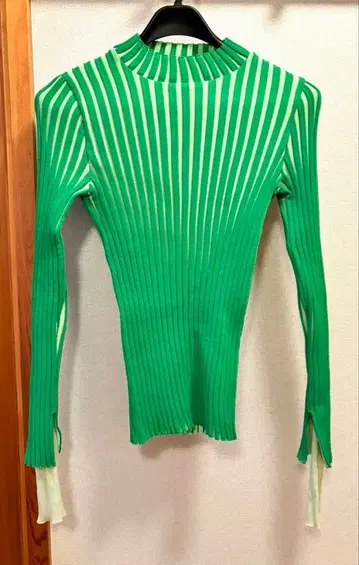 [ UNITED TOKYO ] 플리츠 리브 니트 ( 그린 )