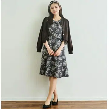 새상품급 레스 빠세 하운드투스 플라워 프린트 원피스 하운드투스 체크 패턴