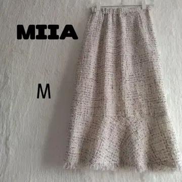 MIIA 미아 트위드 머메이드 스커트 페미닌 M