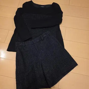 INDIVI 블랙 트위드 셋업