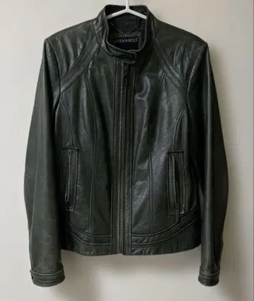 BERNARDO 겉감 천연 가죽 여성용 자켓 카키 M