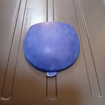 파란색 가죽 (소가죽) 코인 케이스 원형