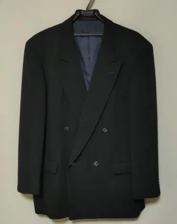 빅 사이즈 ROSCHETTI 네이비 더블 브레스트 스트라이프 수트