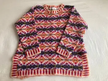 모헤어 니트 빈티지 컬러풀