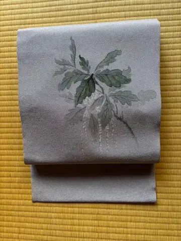 나고야 오비 순수 실크 크레이프 원단 미사용