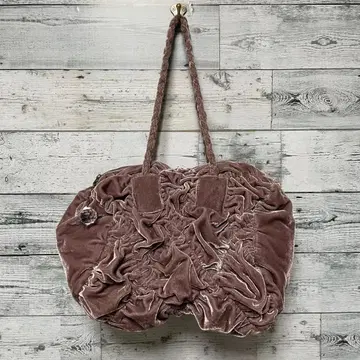 y2k cache cache 벨로아 개더 백 토트 더스티 핑크