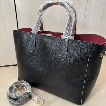 BALCOS 소가죽 핸드&숄더백 블랙 x 와인 레드